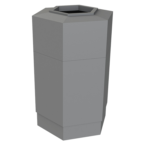 Gorrie RCP Heavy-duty UV-stabilized HDPE hex refuse container for commercial facility and retail site maintenance.