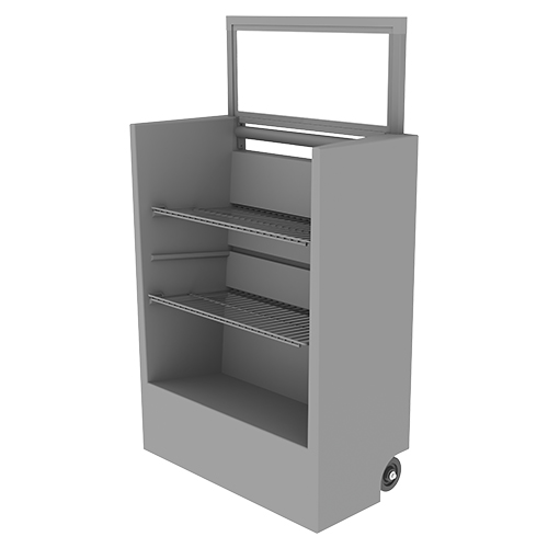 MERCHANDISING CADDY WITH WHEELS AND SIGN FRAME GRY02
