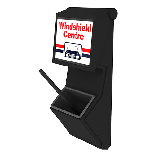 Gorrie RCP Industrial windshield service station squeegee and paper towel holder for commercial transit hubs and gas stations.