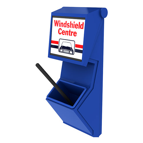 Gorrie RCP Industrial windshield service station squeegee and paper towel holder for commercial transit hubs and gas stations.