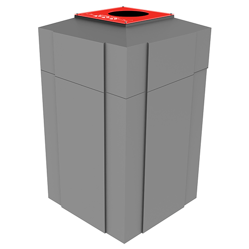 REFUSE CONTAINER SQUARE WITH LITTER COVER GRY02- 34 US GAL.