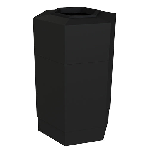 Gorrie RCP Heavy-duty UV-stabilized HDPE hex refuse container for commercial facility and retail site maintenance.