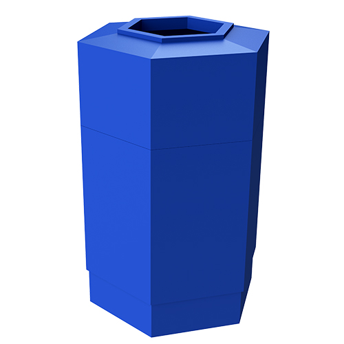 Gorrie RCP Heavy-duty UV-stabilized HDPE hex refuse container for commercial facility and retail site maintenance.